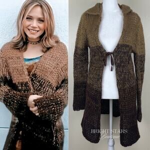 Rare Vintage Knit Ombre Knit Duster Cardigan ASO Mary-Kate Olsen ALT Willow